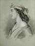 Yazmalı Profil Kadın / 41 X 31 cm / İstanbul Resim ve Heykel Müzesi