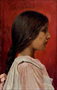 Profil Kız Portresi / 49 X 31 cm / İstanbul Resim ve Heykel Müzesi